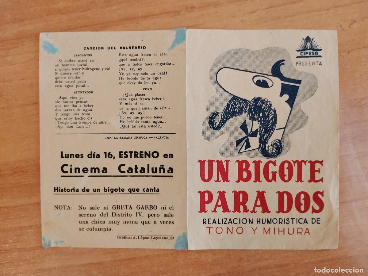 Cine: ROSA-PROGRAMA DE LA PELICULA --UN BIGOTE PARA DOS