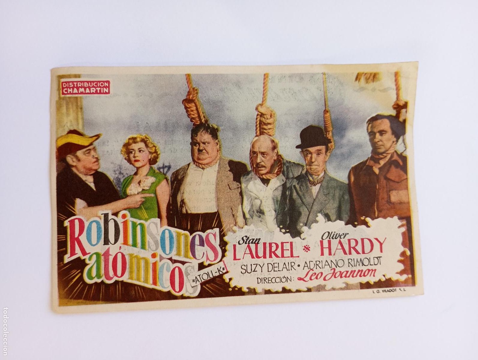 Cine: PROGRAMA FOLLETO DE CINE ROBINSONES AT&Oacute;MICOS. CINE CONSULADO. 1951. TDKP30B