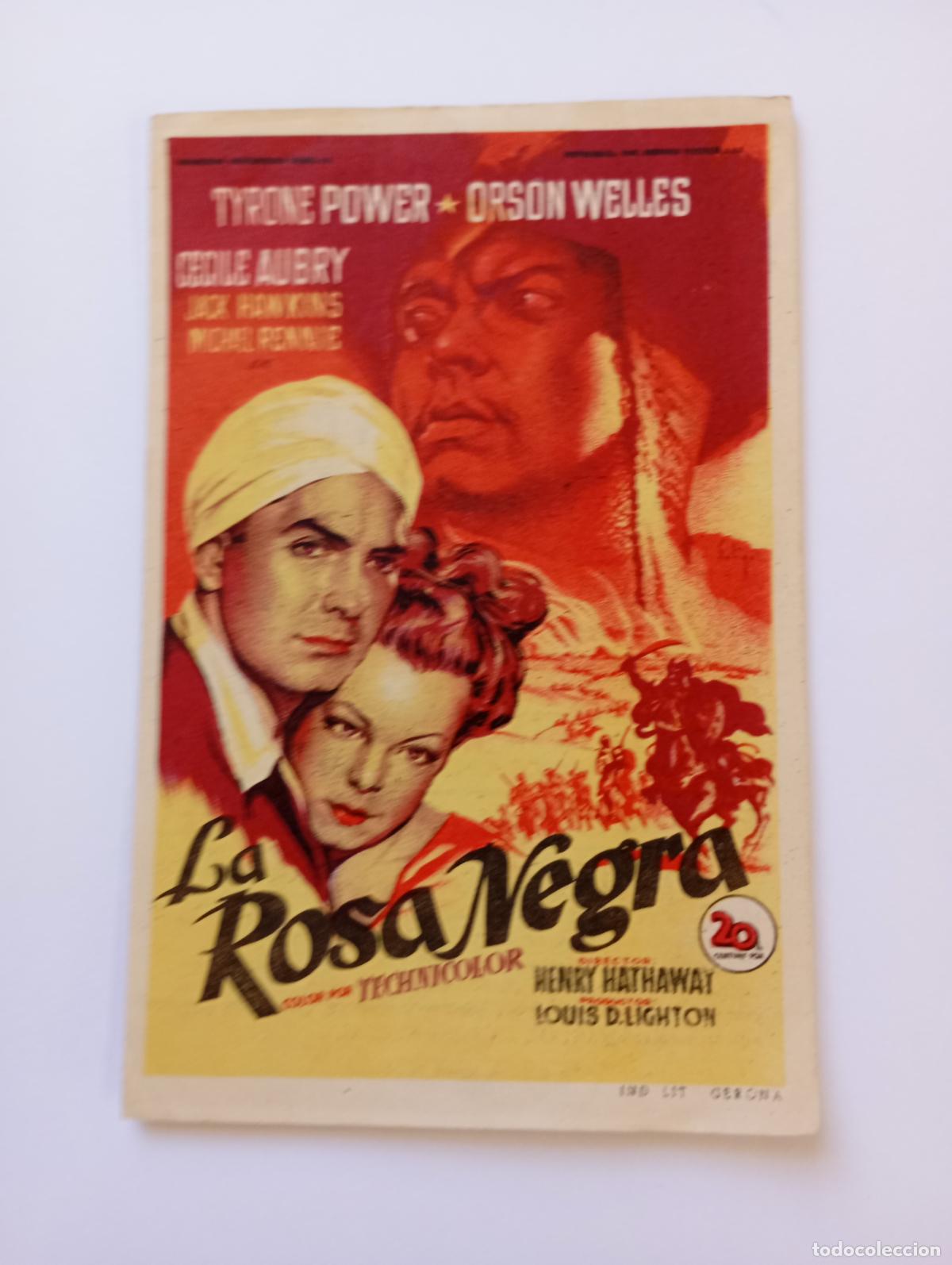 Cine: PROGRAMA FOLLETO DE CINE LA ROSA NEGRA TYRONE POWER. ORSON WELLES CINE AVENIDA 1950. TDKP30B