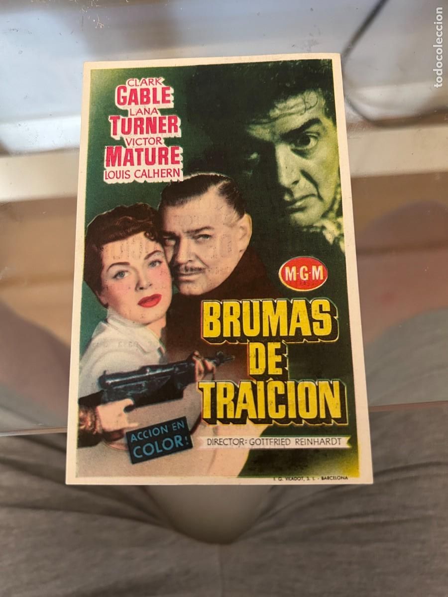  Foglietti di film di film antichi di cinema: 1266 BRUMAS DE TRAICION GRAN CINEMA AVILA CON PUBLICIDAD BUEN ESTADO