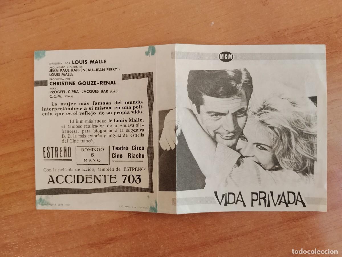 Cine: ROSA-PROGRAMA DE LA PELICULA --VIDA PRIVADA