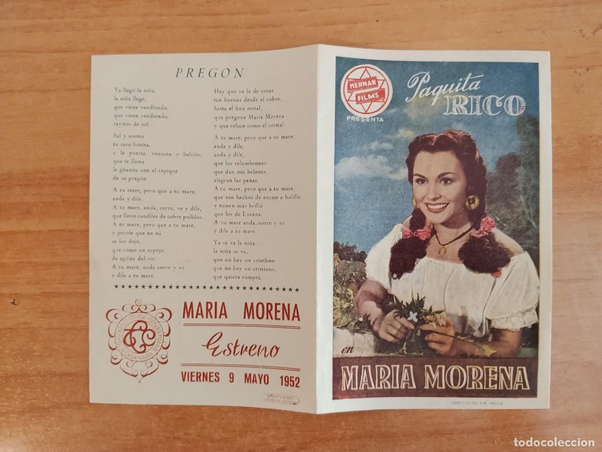 Cine: ROSA-PROGRAMA DE LA PELICULA --MARIA MORENA