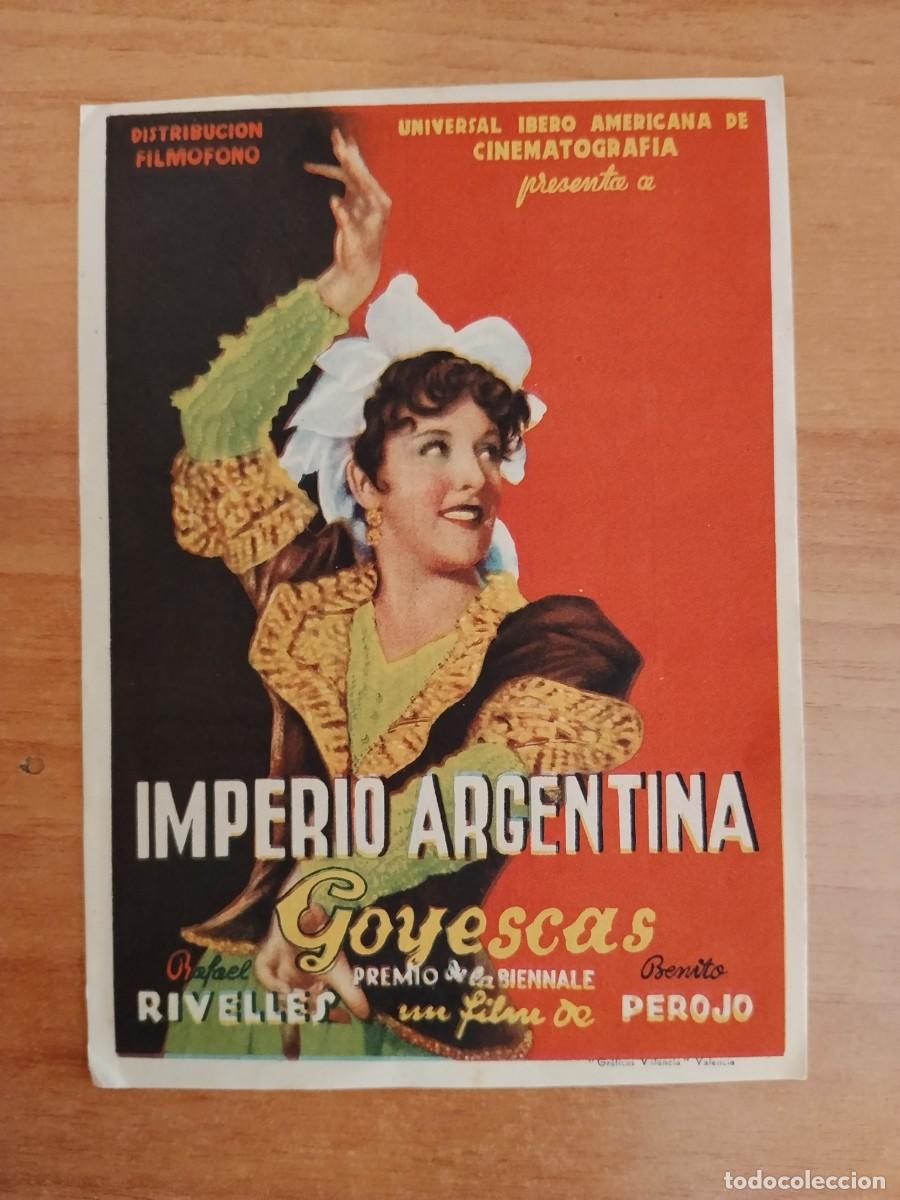 Cine: ROSA-PROGRAMA DE LA PELICULA --GOYESCAS CT