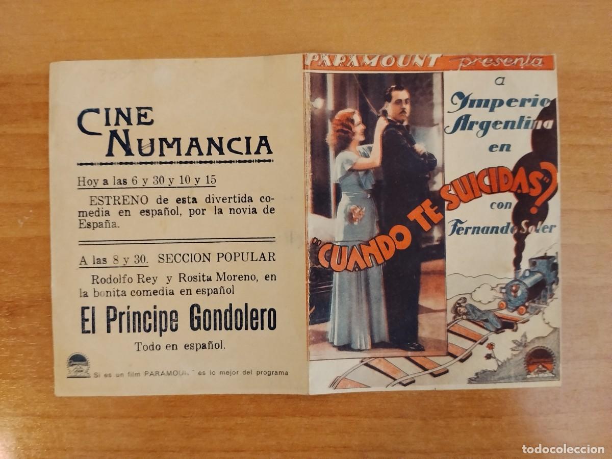 Cine: ROSA-PROGRAMA DE LA PELICULA --CUANDO TE SUICIDAS ?