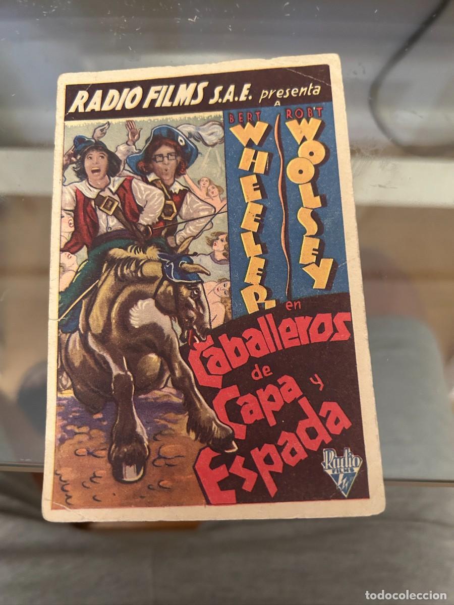 Cine: 1346 CABALLEROS DE CAPA Y ESPADA CINEMA GOYA ZARAGOZA CON PUBLICIDAD BUEN ESTADO