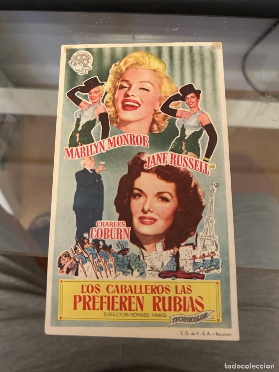 Cine: 1351 LOS CABALLEROS LAS PREFIEREN RUBIAS MARILYN MONROE CINEMA VALIRA LES ESCALDES CON PUBLICIDAD B
