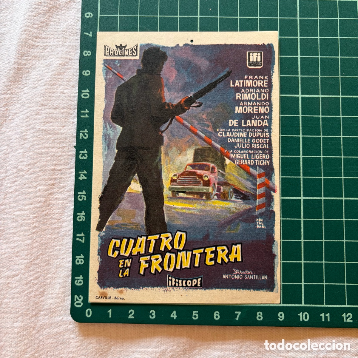Cine: Programa de cine folleto de mano pelicula. Cuatro en la frontera