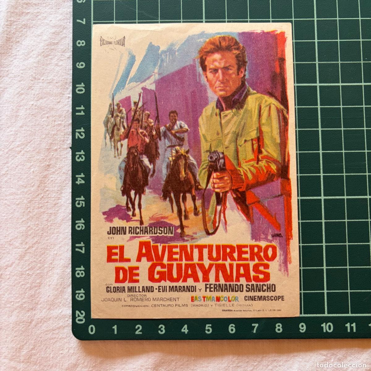 Cine: Programa de cine folleto de mano pelicula. El aventurero de Guaynas