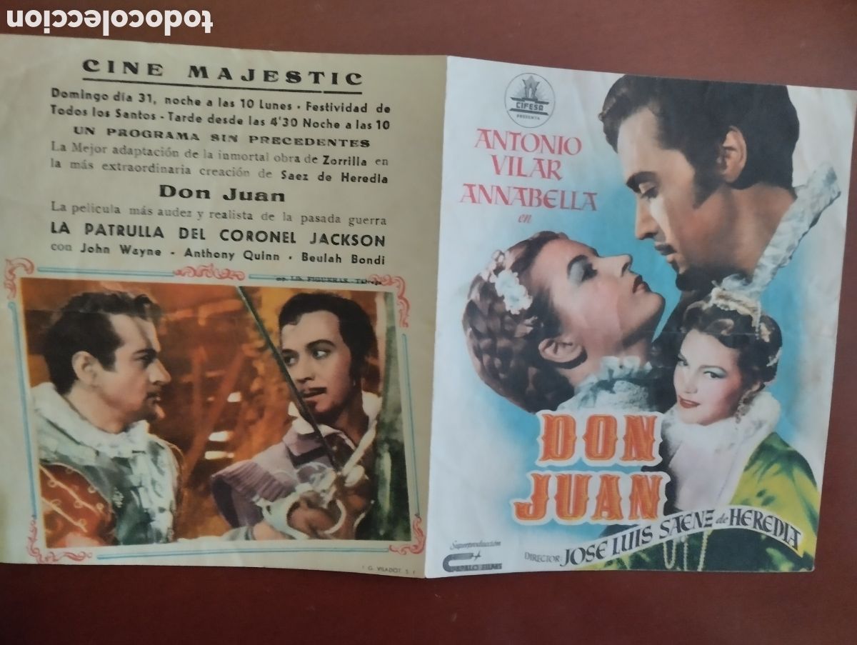 Cine: Folleto Programa de cine - DON JUAN