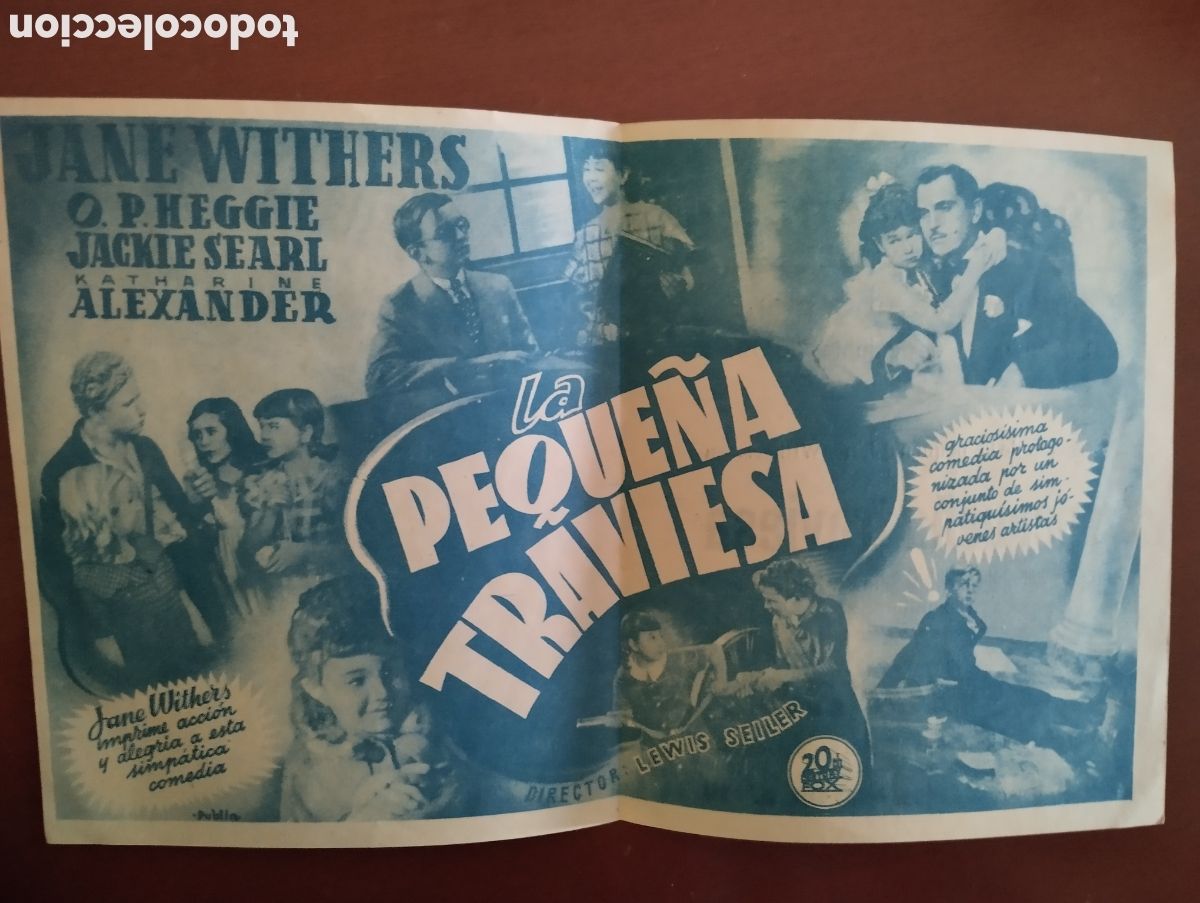 Cine: Folleto Programa de cine DOBLE - PEQUE&Ntilde;A TRAVIESA - Foto 2
