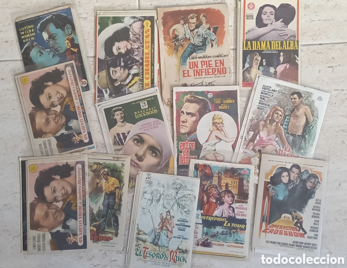 Cine: Lote de 134 folletos de cine diferentes,a&ntilde;os 60-70, detr&aacute;s blanco
