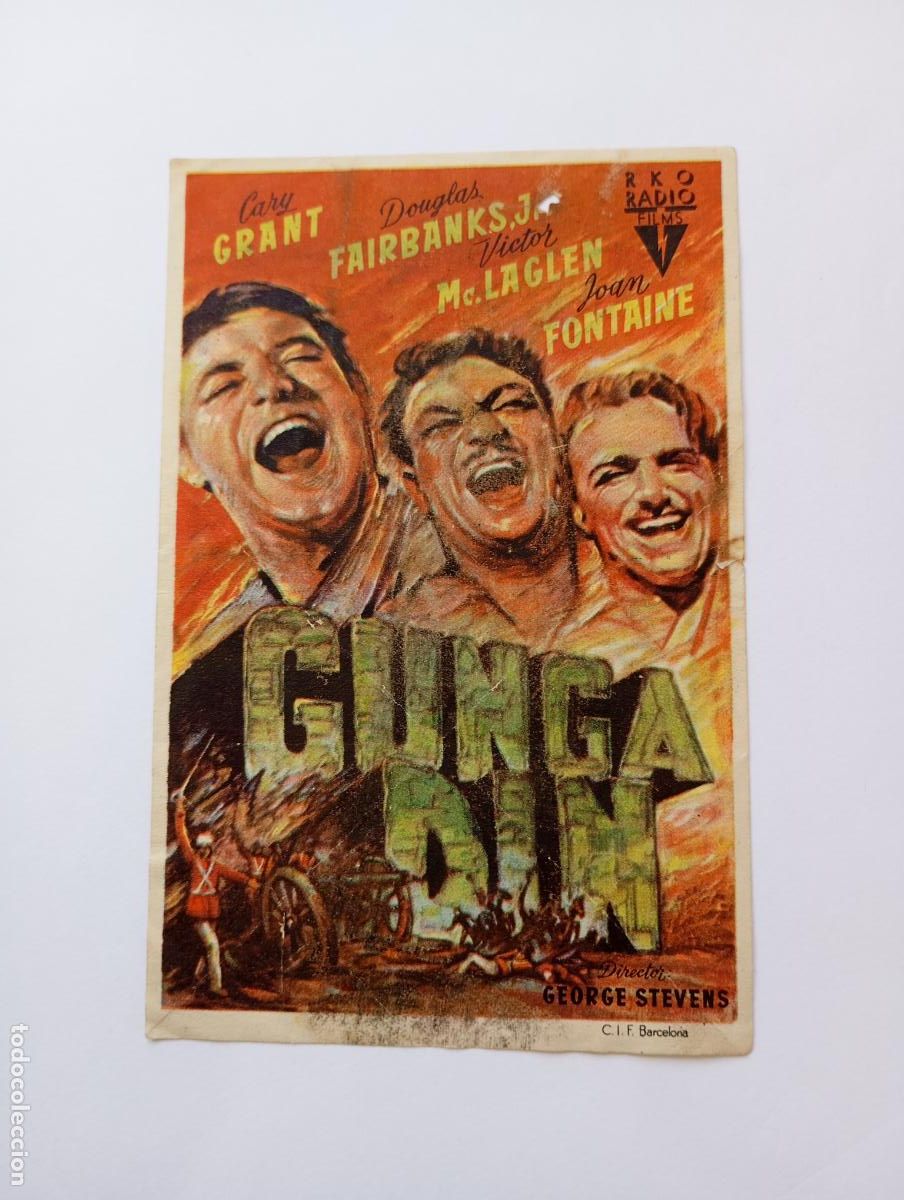 Cine: PROGRAMA FOLLETO DE CINE GUNGA DIN. COLISEO ALBIA. CARY GRARNT. TDKP30B