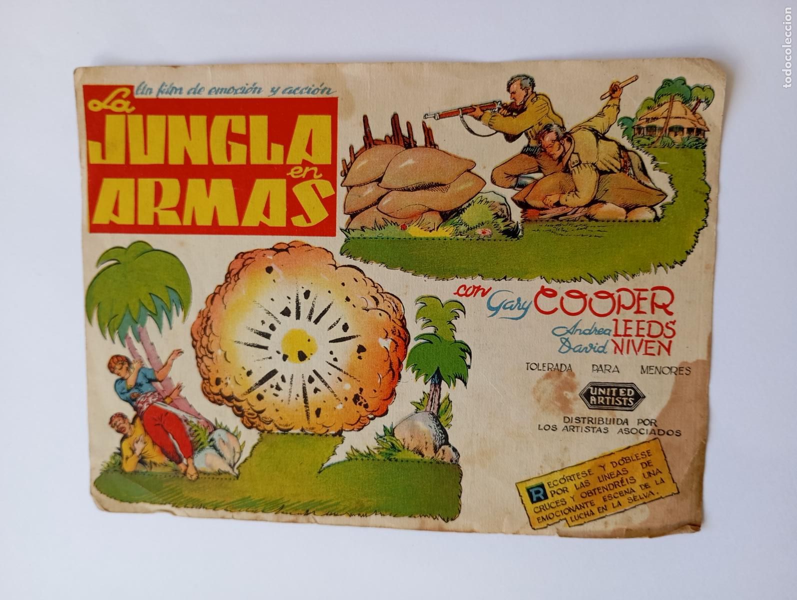 Cine: PROGRAMA FOLLETO DE CINE LA JUNGLA EN ARMAS. GARY COOPER. TEATRO PRINCIPAL PALENCIA.. TDKP30B