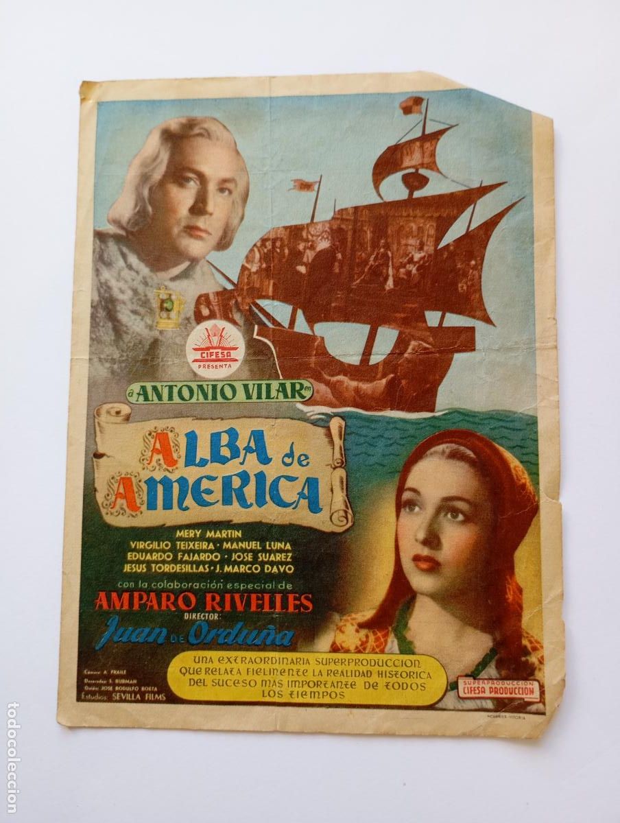 Cine: PROGRAMA FOLLETO DE CINE ALBA DE AM&Eacute;RICA. CINEMA ROSALES. TDKP30C