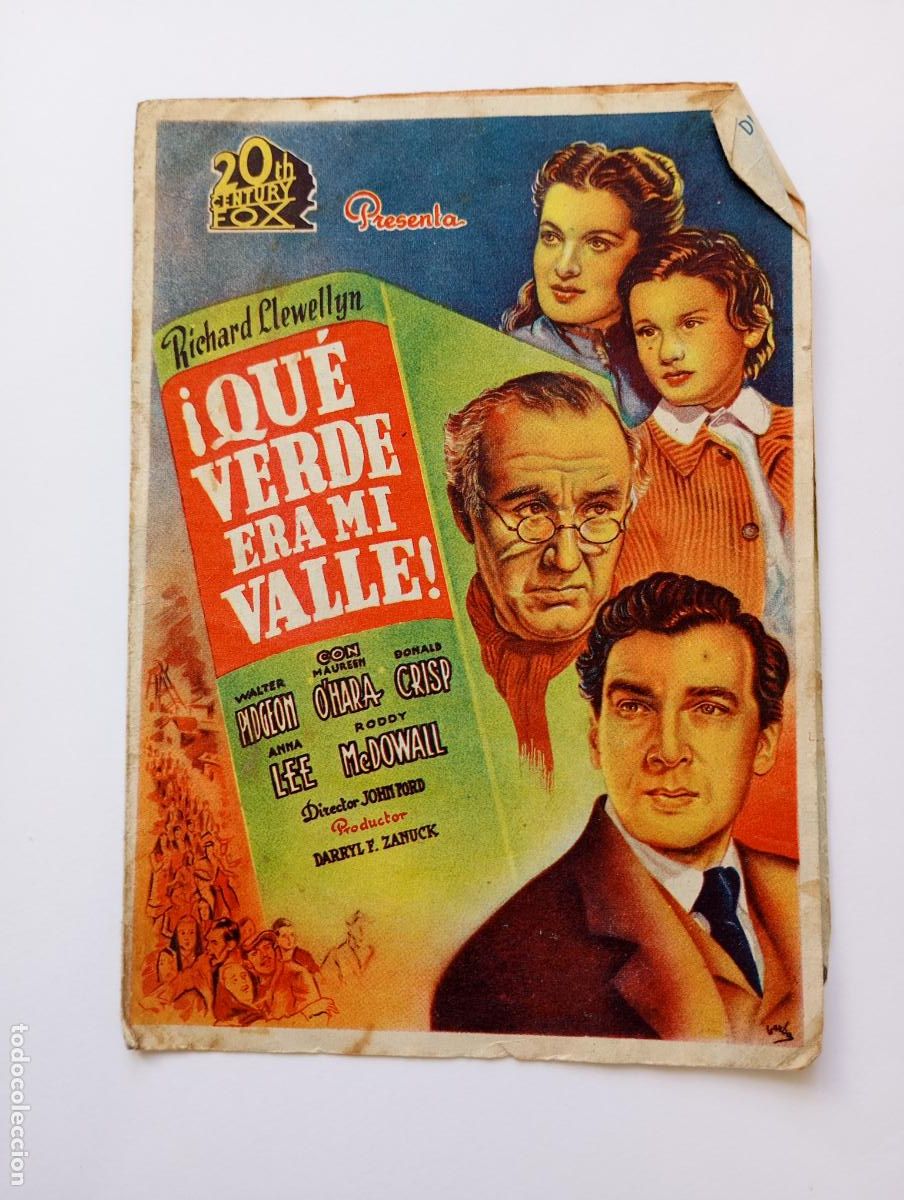 Cine: PROGRAMA FOLLETO DE CINE QUE VERDE ERA MI VALLE. COLISEO ERANDIO. SAL&Oacute;N CRESPO. TDKP30C