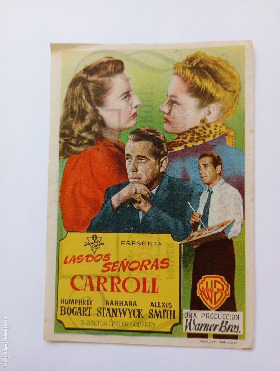 Cine: PROGRAMA FOLLETO DE CINE LAS DOS SE&Ntilde;ORAS CARROLL. HUMPHREY BOGART. CINE CONSULADO BILBAO. TDKP30C