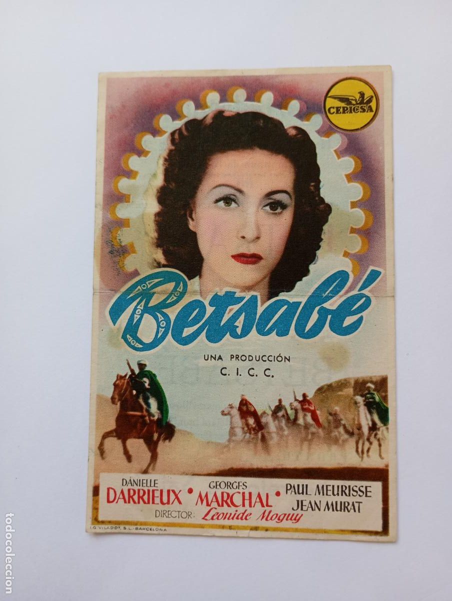 Cine: PROGRAMA FOLLETO DE CINE BETSAB&Eacute;. TEATRO CALCEATENSE 1952. TDKP30C