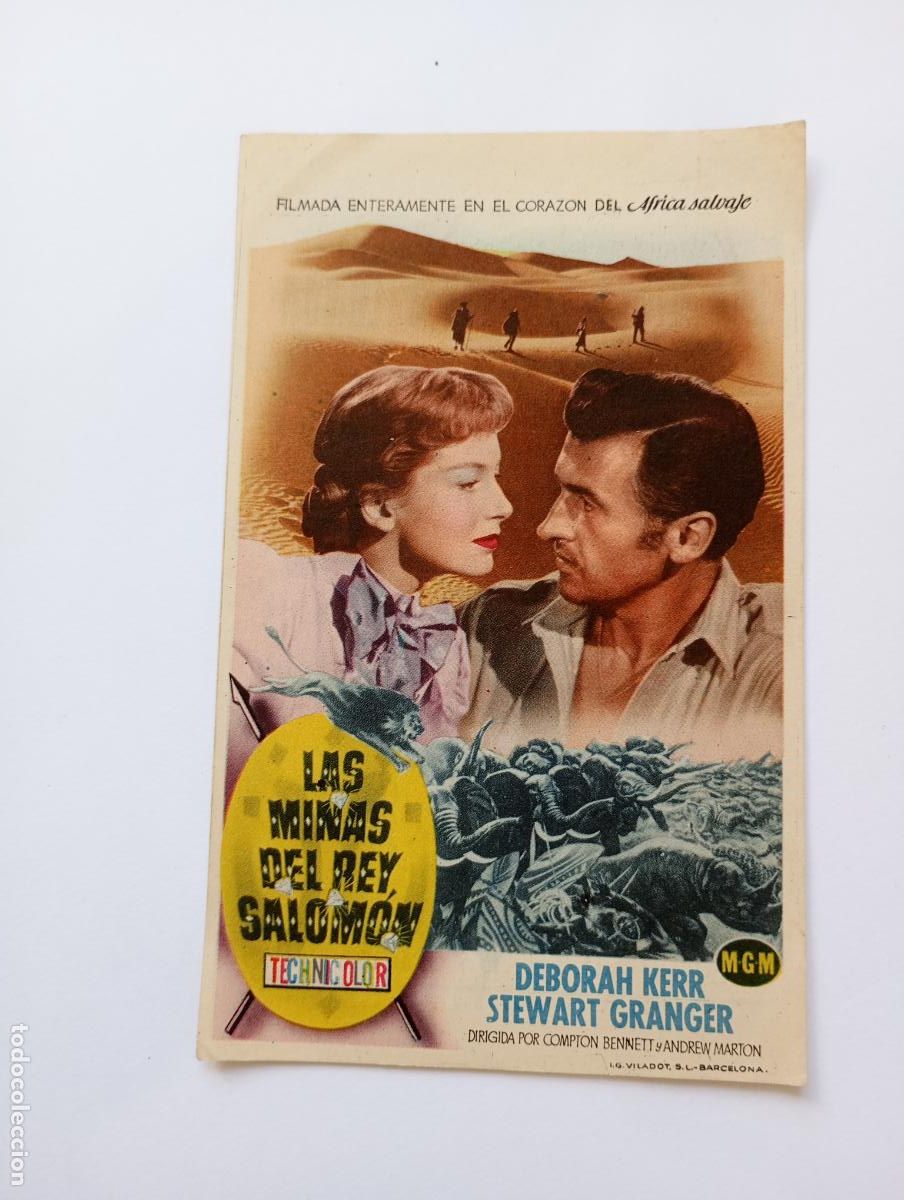 Cine: PROGRAMA FOLLETO DE CINE LAS MINAS DEL REY SALOM&Oacute;N. TEATRO CALCEATENSE 1952. TDKP30C
