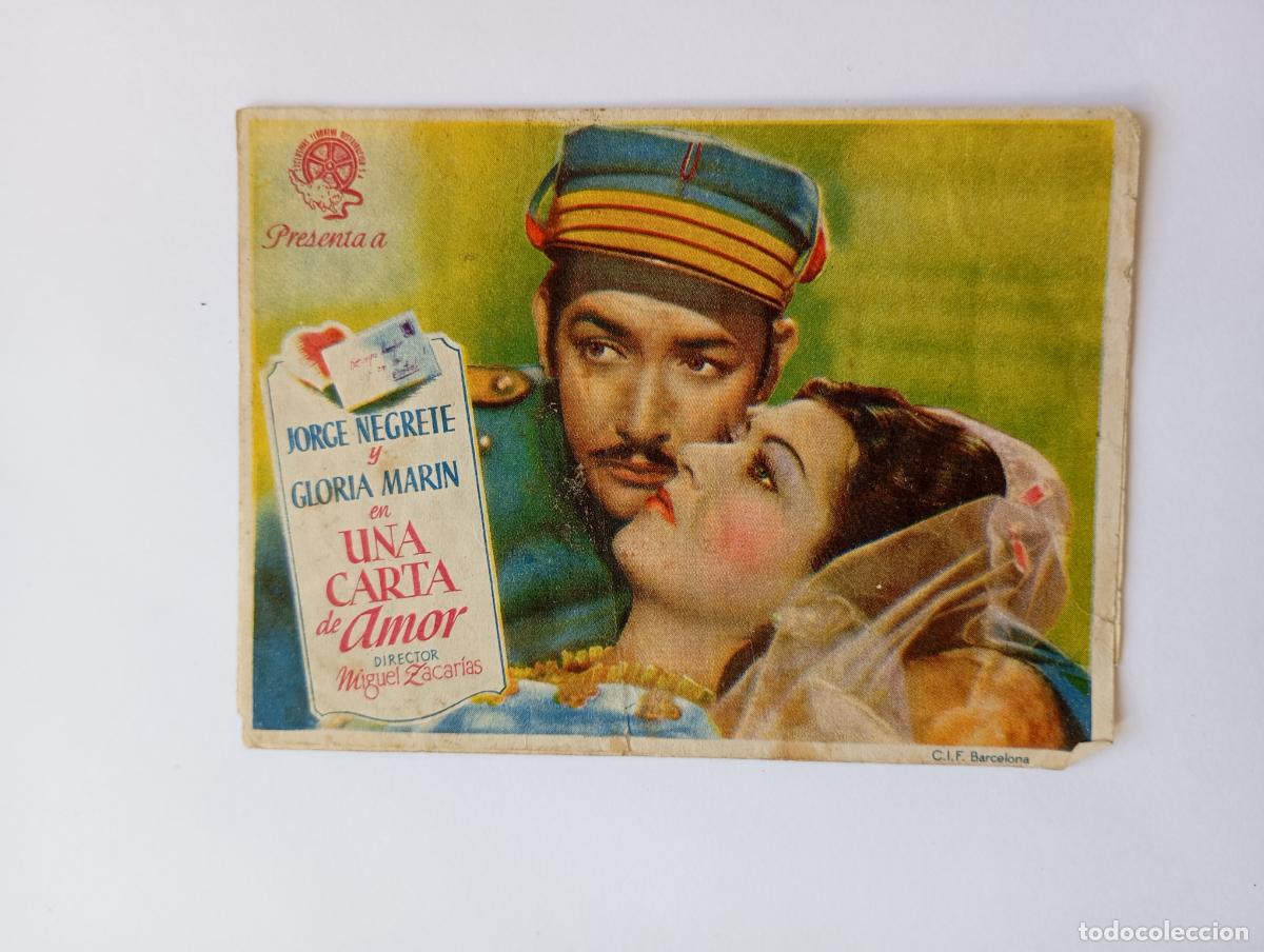 Cine: PROGRAMA FOLLETO DE CINE UNA CARTA DE AMOR. JORGE NEGRETE. TEATRO MODERNO LOGRO&Ntilde;O. TDKP30C