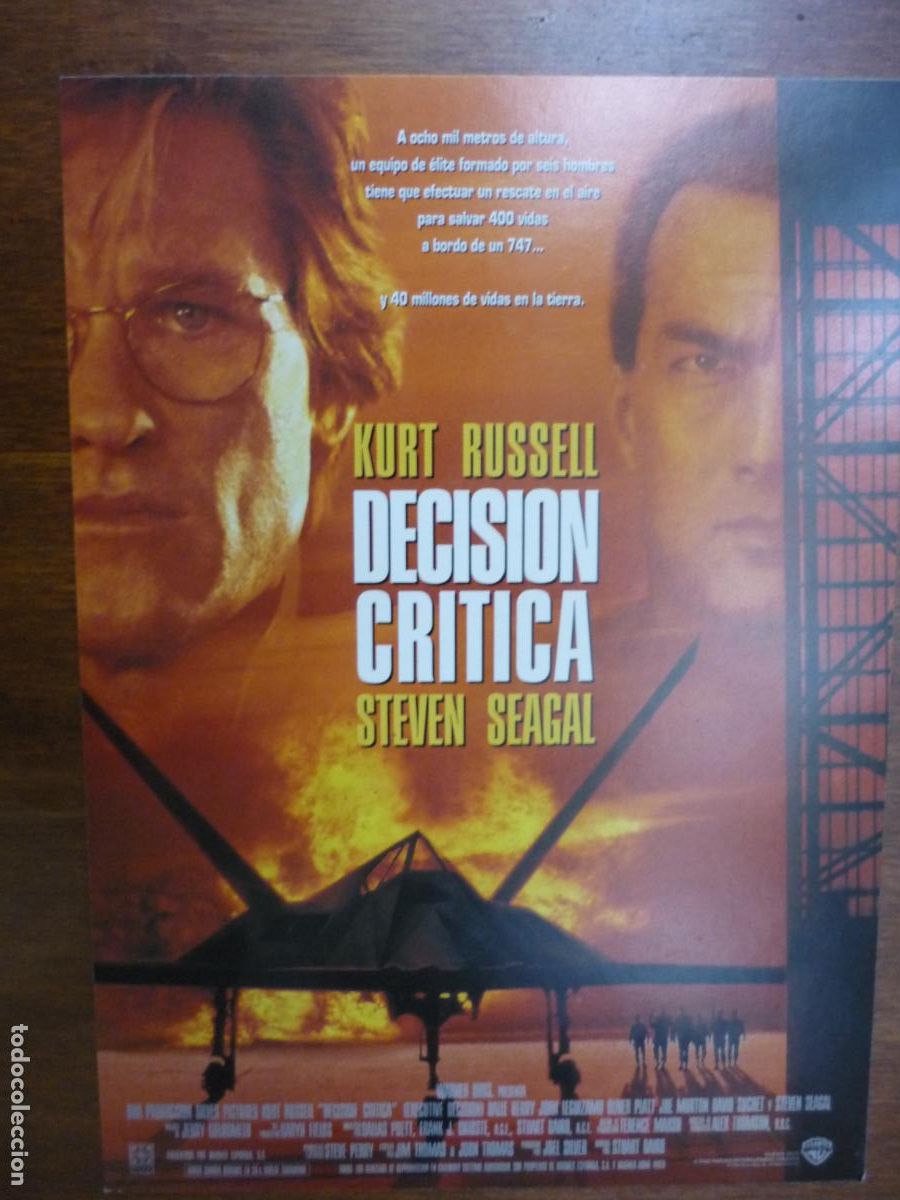 Cine: decision critica - folleto mano original invitacion preestreno - kurt russell halle berry s seagal