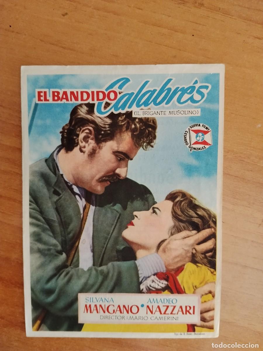 Cine: TURQUE-PROGRAMA DE LA PELICULA --EL BANDIDO CALABRES ct