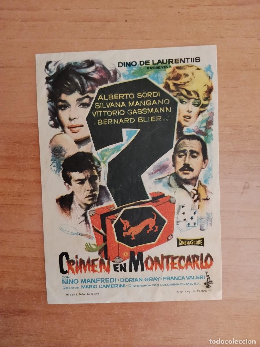 Cine: TURQUE-PROGRAMA DE LA PELICULA --CRIMEN EN MONTECARLO ct