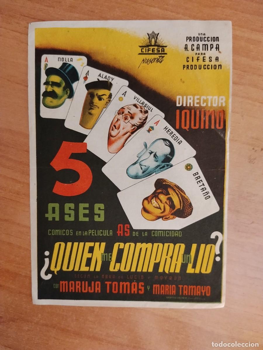 Cine: TURQUE-PROGRAMA DE LA PELICULA -- QUIEN COMPRA UN LIO ?