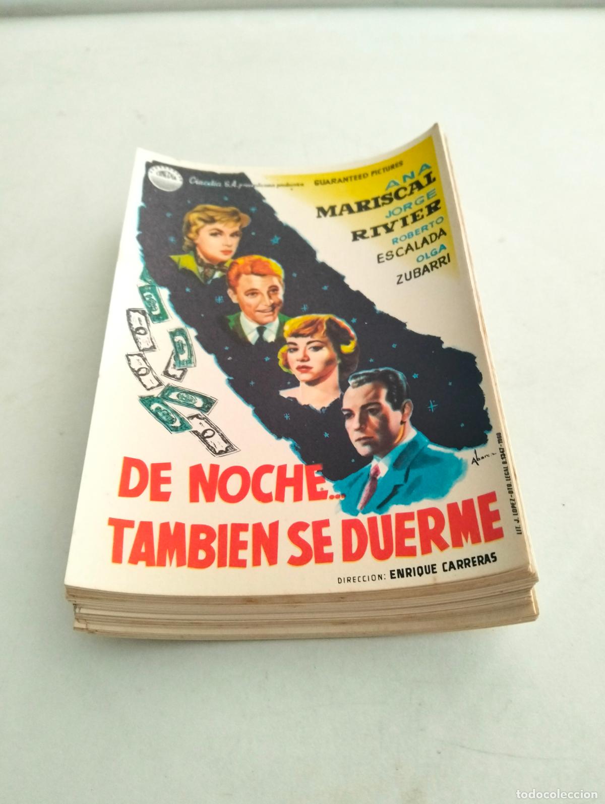 Cine: LOTE DE 100 FOLLETOS DE CIINE, DE NOCHE TAMBIEN SE DUERME, ANA MARISCAL Y JORGE RIVIER