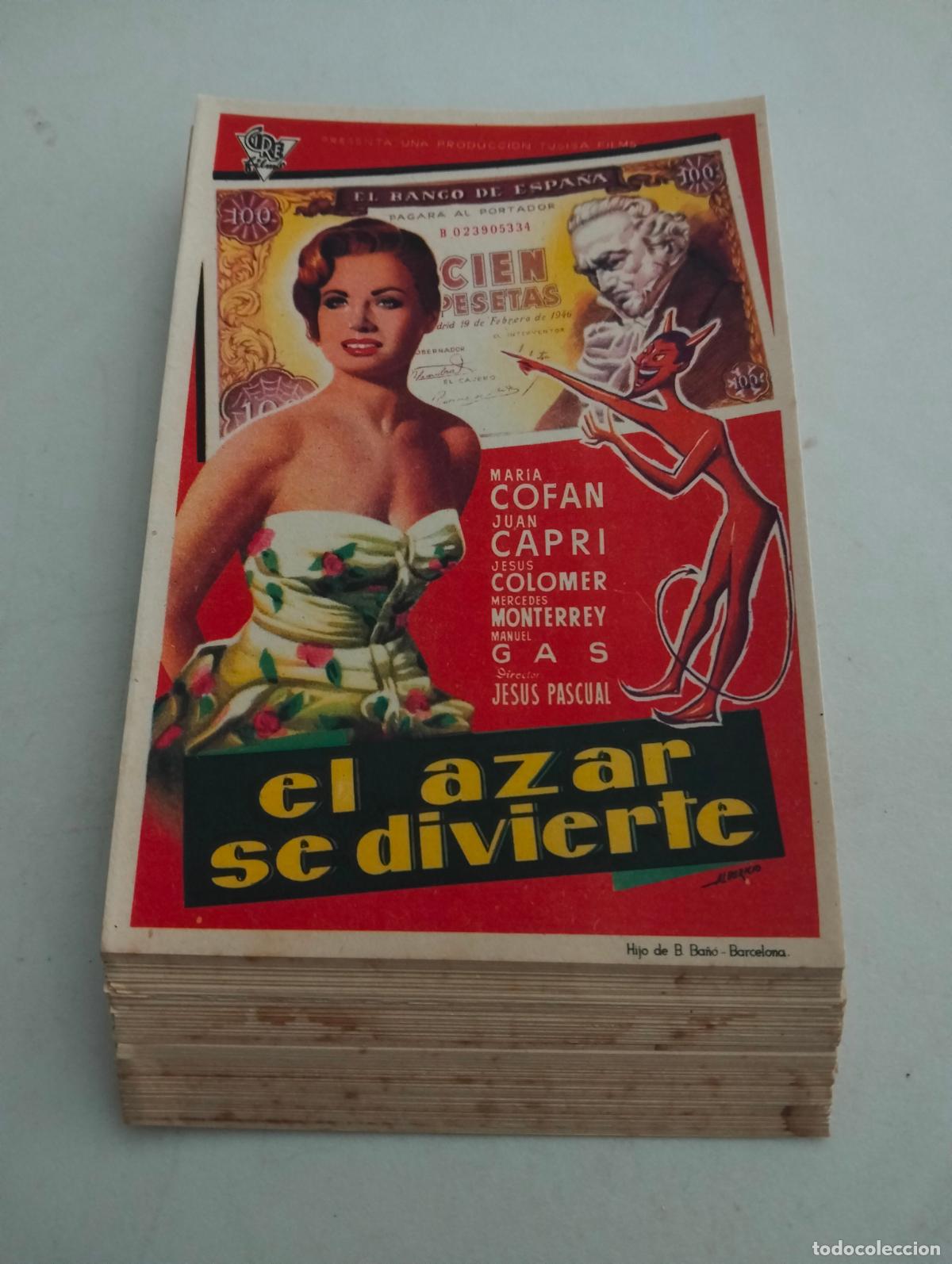 Cine: LOTE DE 100 FOLLETOS DE CIINE, EL AZAR SE DIVIERTE CON MARIA COFAN Y JUAN CAPRI