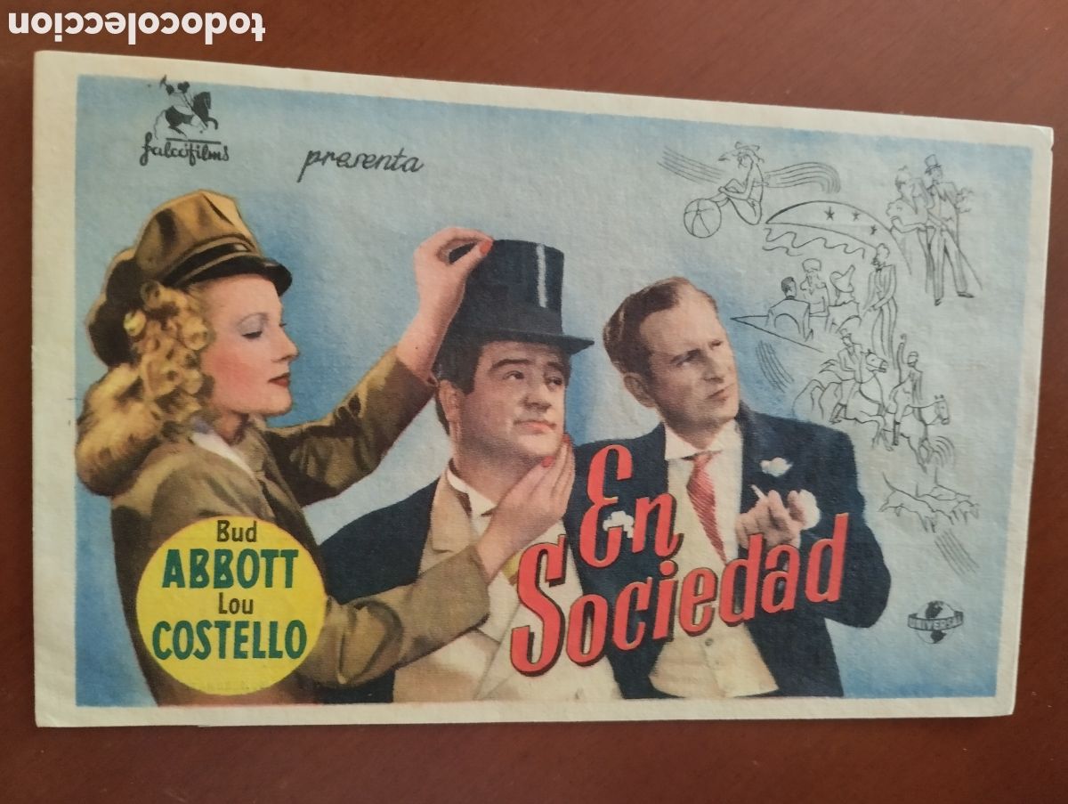 Cine: Folleto Programa de cine - EN SOCIEDAD