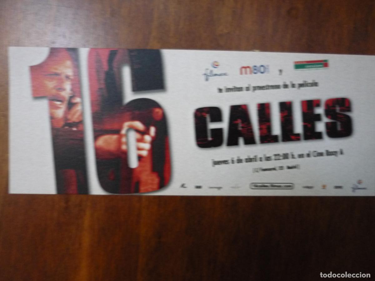 Cine: 16 calles - folleto mano original invitacion preestreno - bruce willis david morse