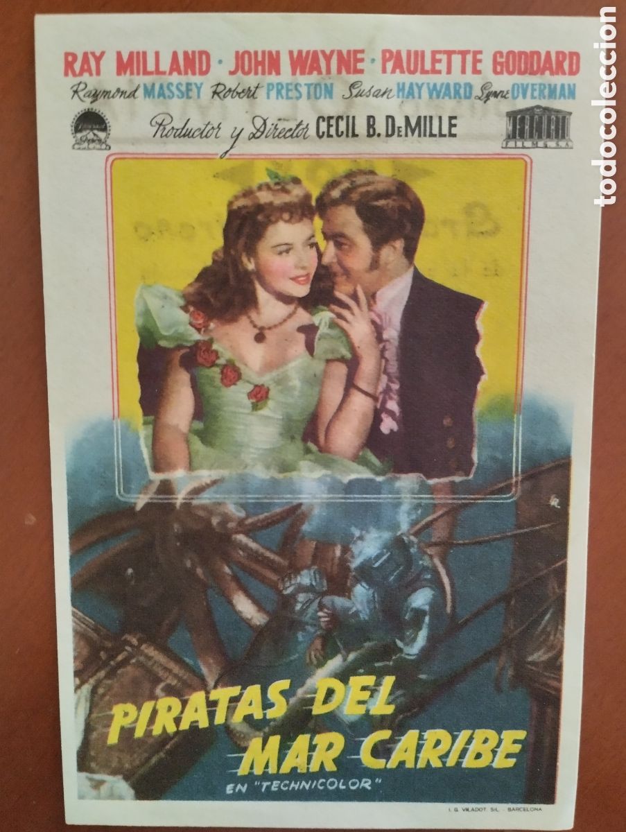 Cine: Folleto Programa de cine - PIRATAS DEL MAR CARIBE
