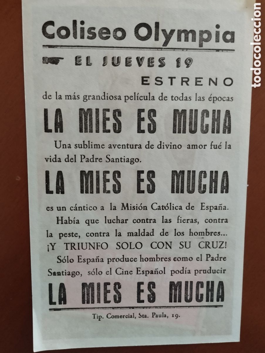 Cine: Folleto Programa de cine - LA MIES ES MUCHA - Foto 2