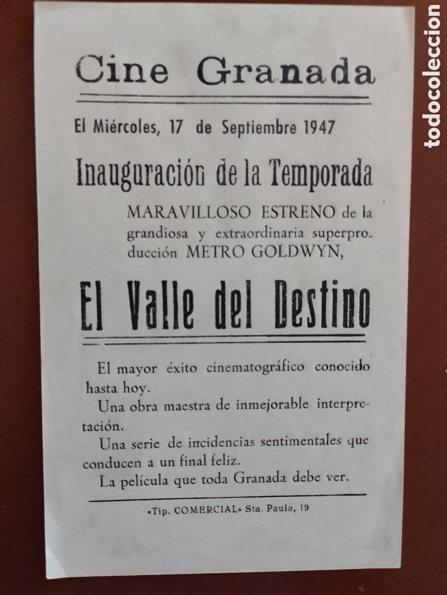 Cine: Folleto Programa de cine - EL VALLE DEL DESTINO - Foto 2