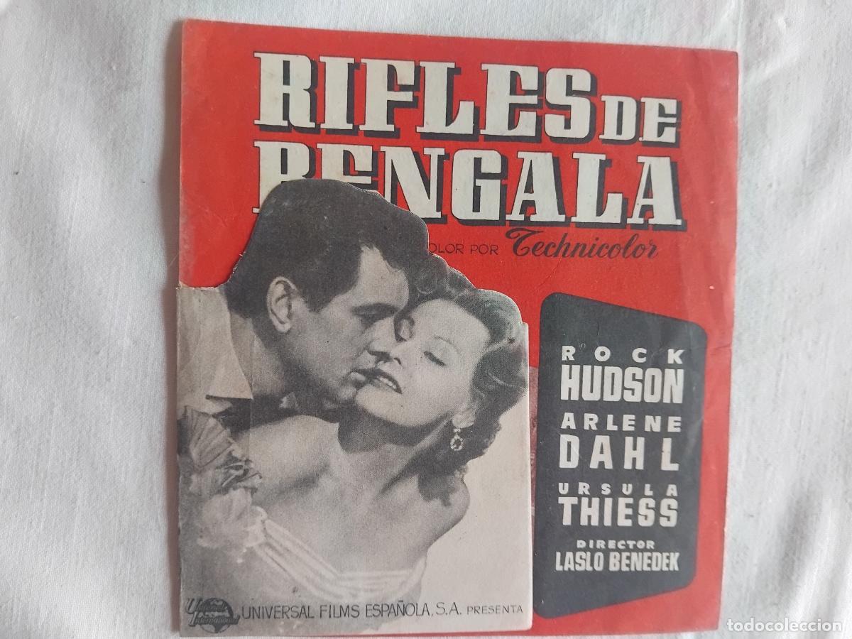Cine: PROGRAMA DE CINE TROQUELADO RIFLES DE BENGALA. EMPRESA CINE SANTA COLOMA DE QUERALT