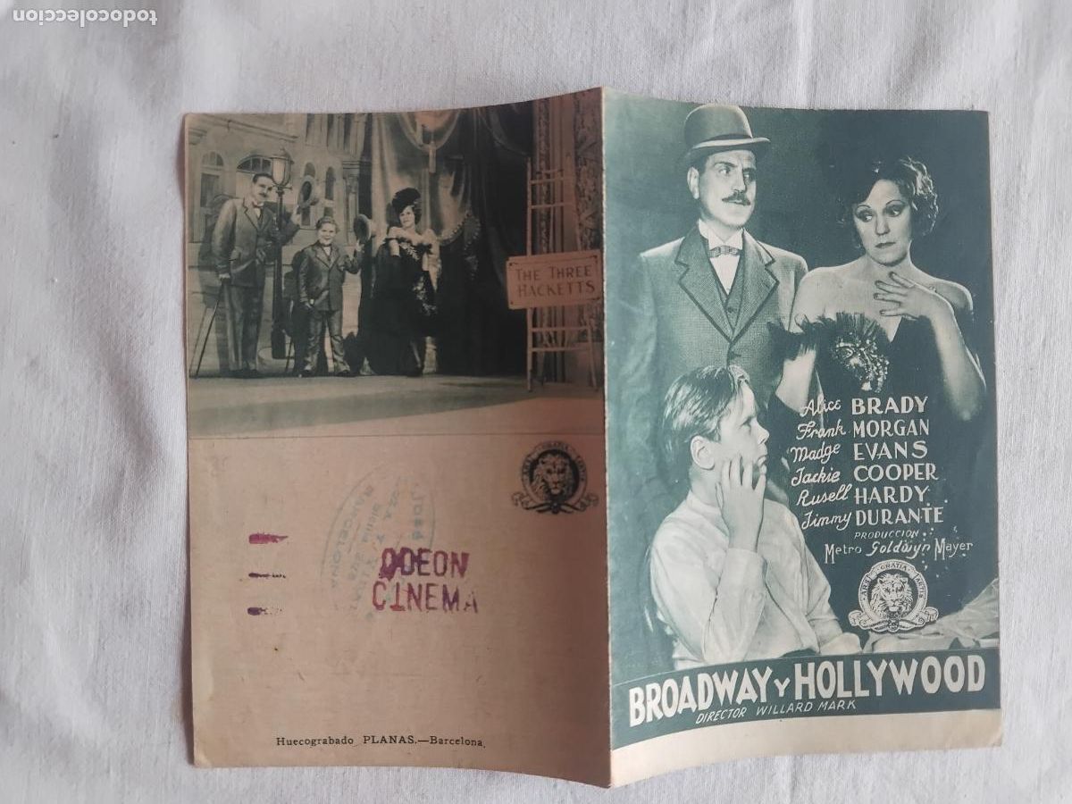 Cine: PROGRAMA DE CINE DOBLE BROADWAY Y HOLLYWOOD. ODEON CINEMA. - Foto 2