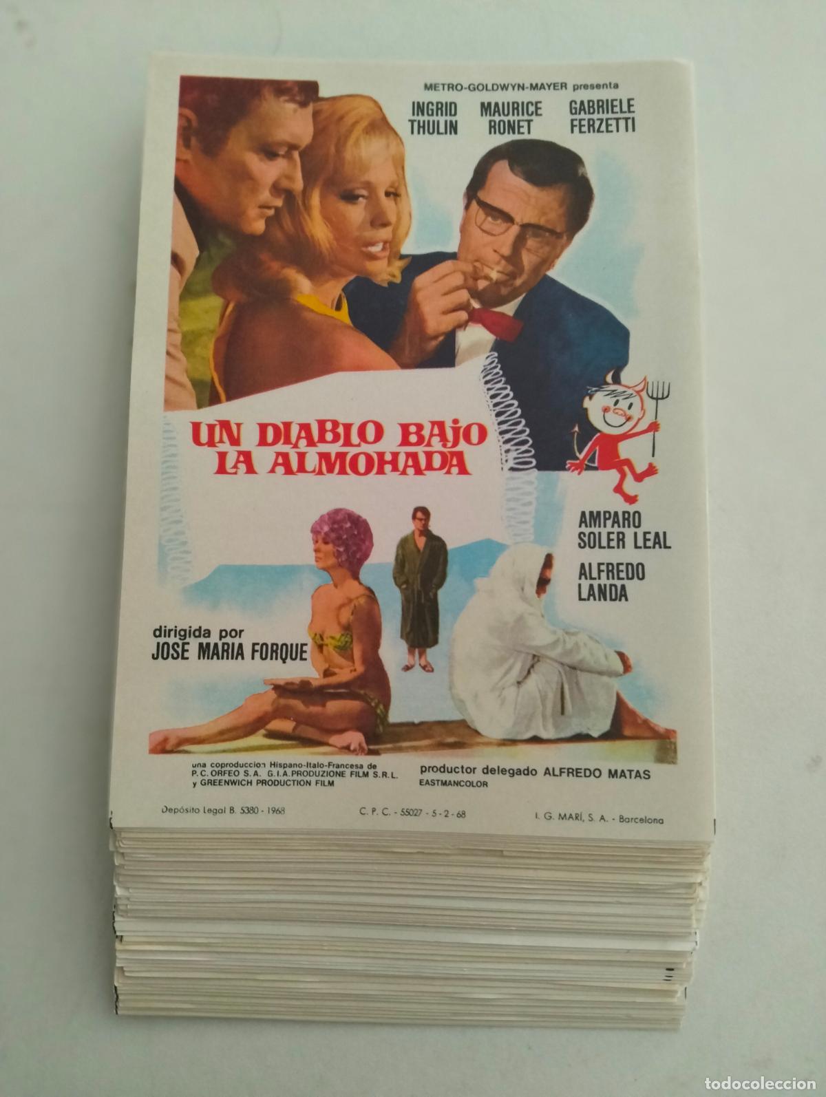 Cine: LOTE DE 100 FOLLETOS DE CIINE, UN DIABLO BAJO LA ALMOHADA