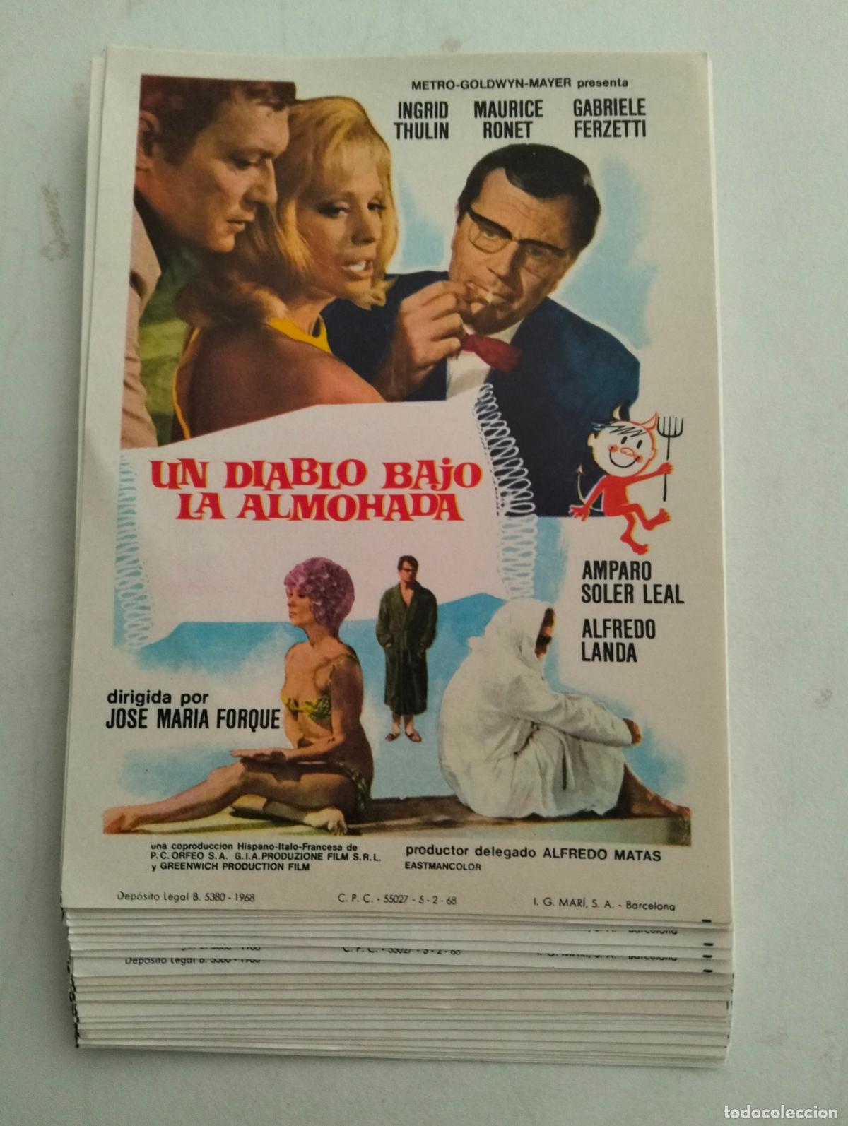 Cine: LOTE DE 50 FOLLETOS DE CIINE, UN DIABLO BAJO LA ALMOHADA