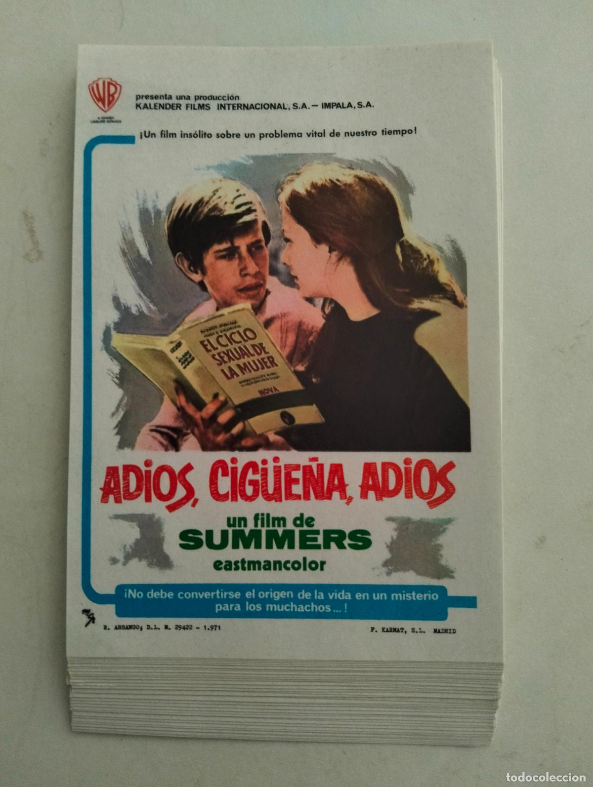 Cine: LOTE DE 50 FOLLETOS DE CIINE, ADIOS, CIGUE&Ntilde;A, ADIOS