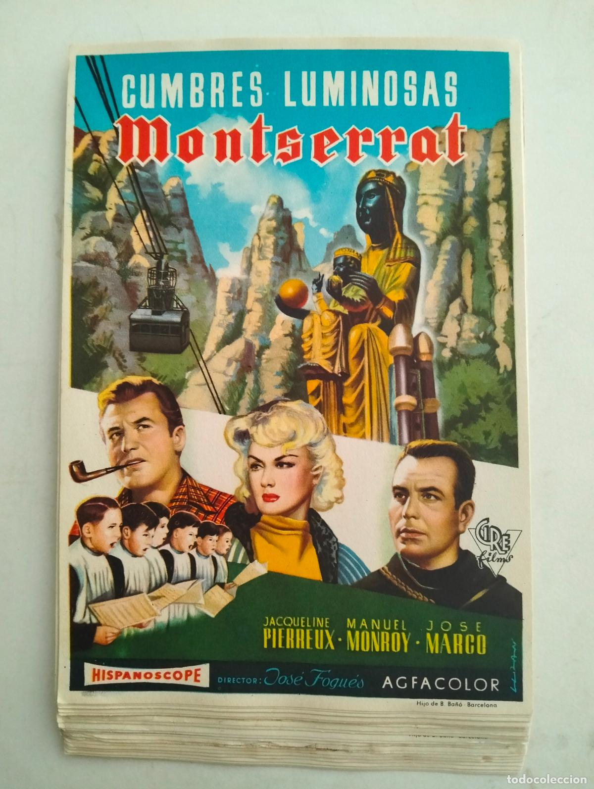 Cine: LOTE DE 26 FOLLETOS DE CINE, CUMBRES LUMINOSAS MONTSERRAT