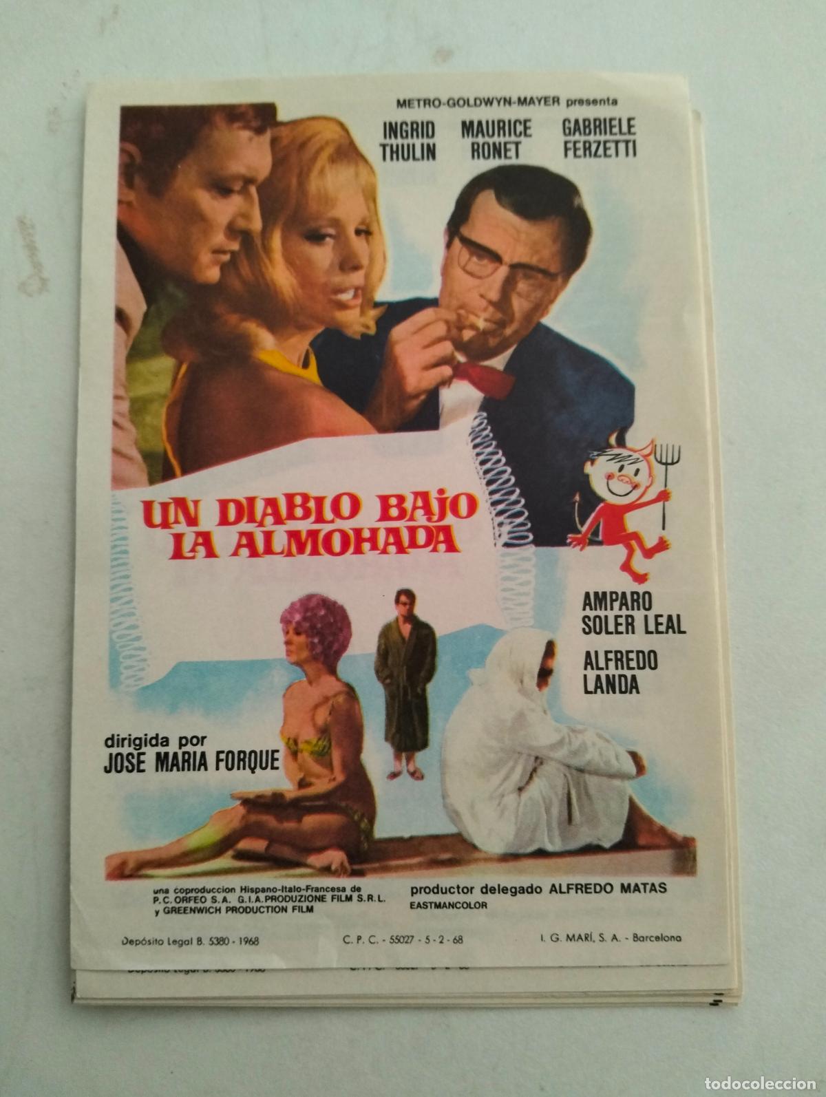 Cine: LOTE DE 6 FOLLETOS DE CIINE, UN DIABLO BAJO LA ALMOHADA