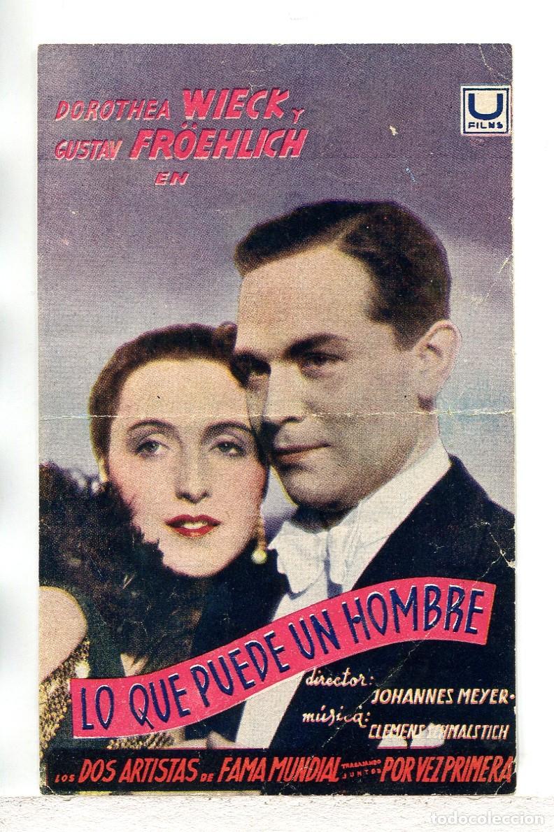 Cine: LO QUE PUEDE UN HOMBRE, con Dorothea Wieck.