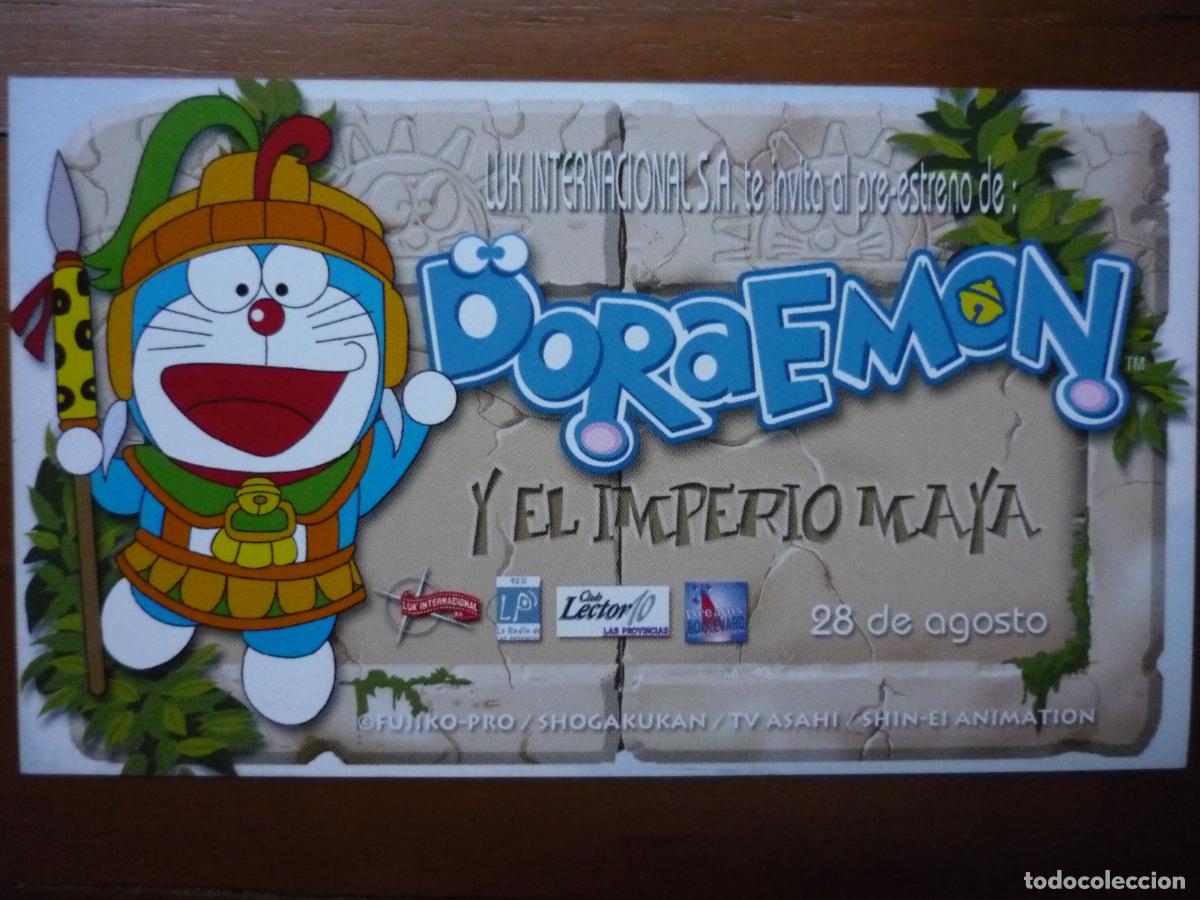 Cine: doraemon y el imperio maya - folleto mano invitacion preestreno - animacion