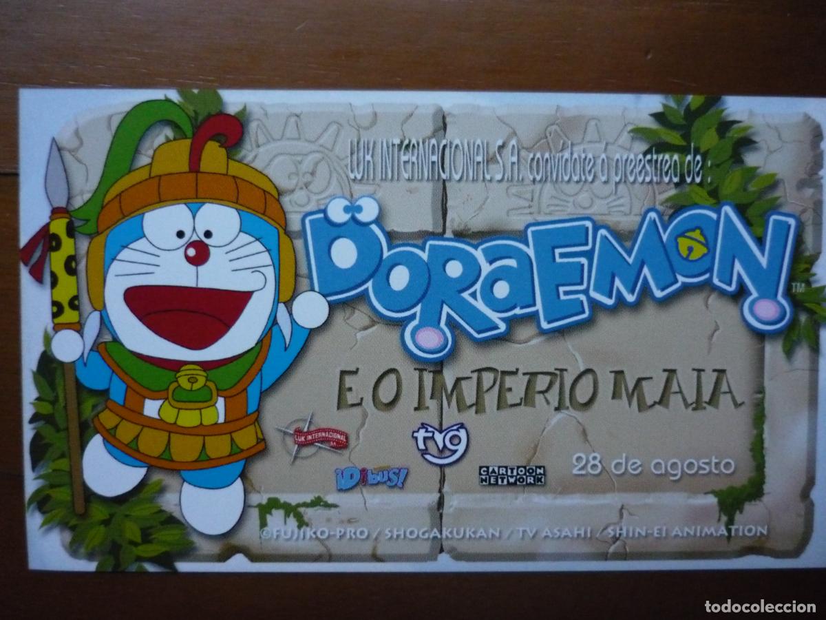 Cine: doraemon o e imperio maya - folleto mano invitacion preestreno - animacion en gallego