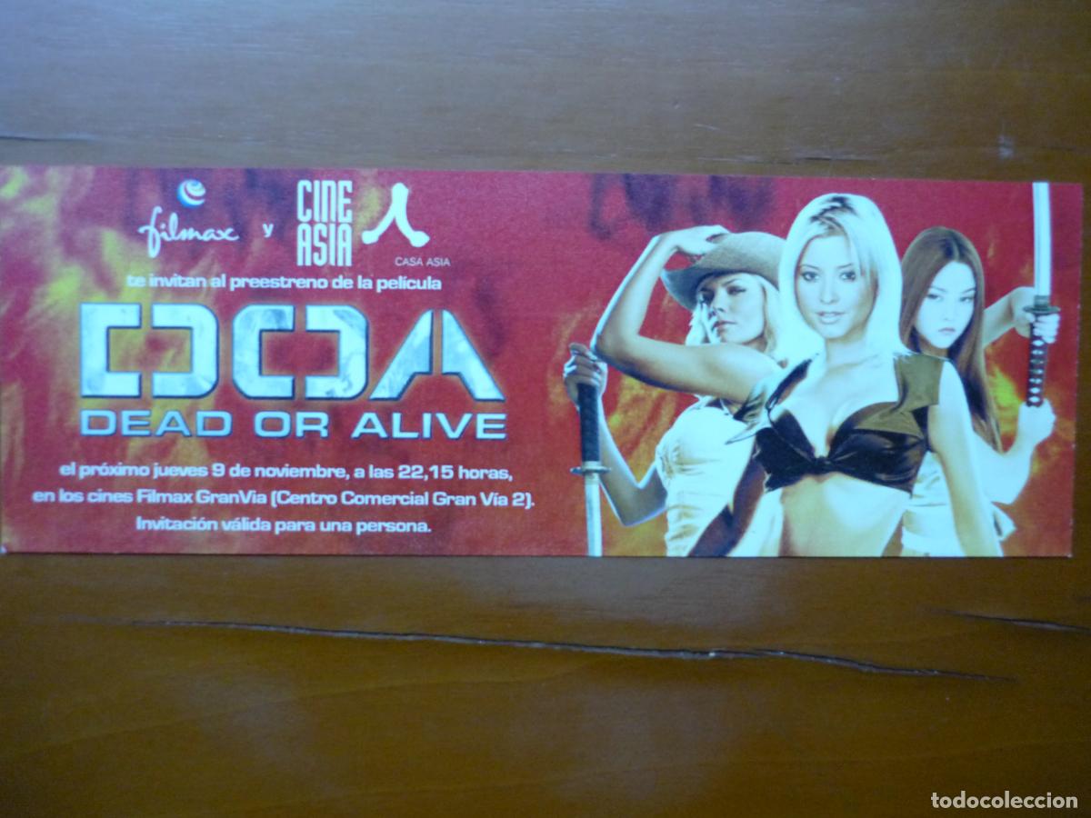 Cine: doa dead or alive - folleto mano invitacion preestreno - Jaime Pressly Holly Valance eric roberts