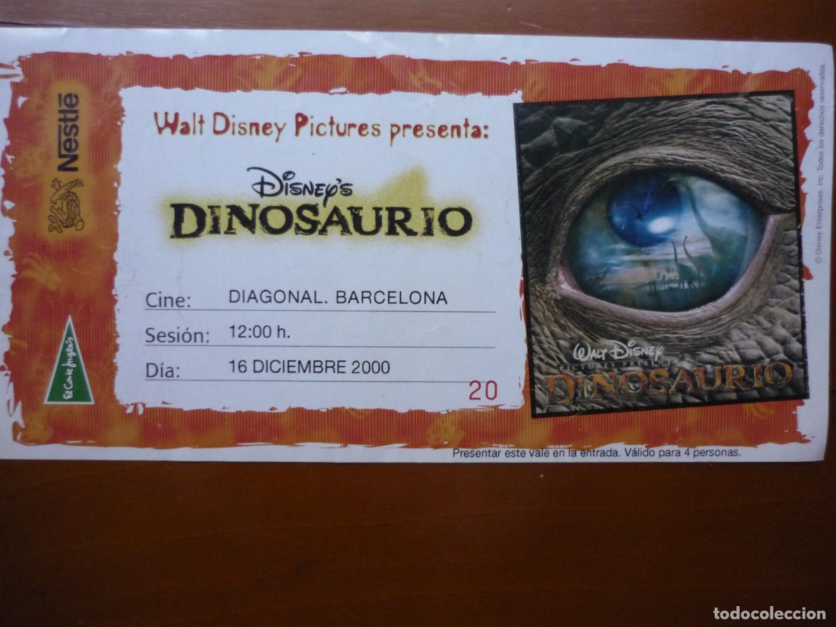 Cine: dinosaurio - folleto mano invitacion preestreno - animacion walt disney