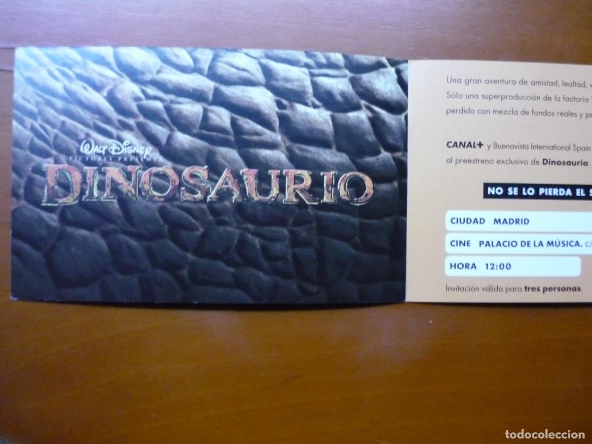 Cine: dinosaurio - folleto mano invitacion preestreno - animacion walt disney