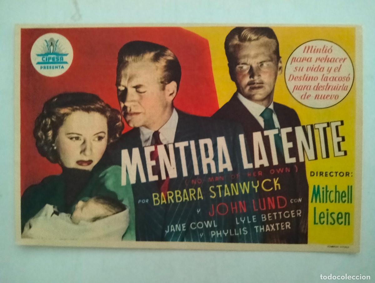 Cine: FOLLETO DE CINE, MENTIRA LATENTE, PUBLICIDAD REX-TERRAZA