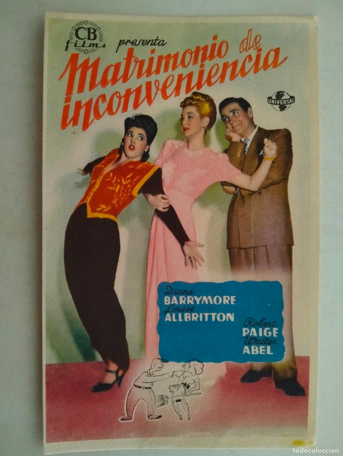 Cine: FOLLETO DE CINE, MATRIMONIO DE INCONVENIENCIA