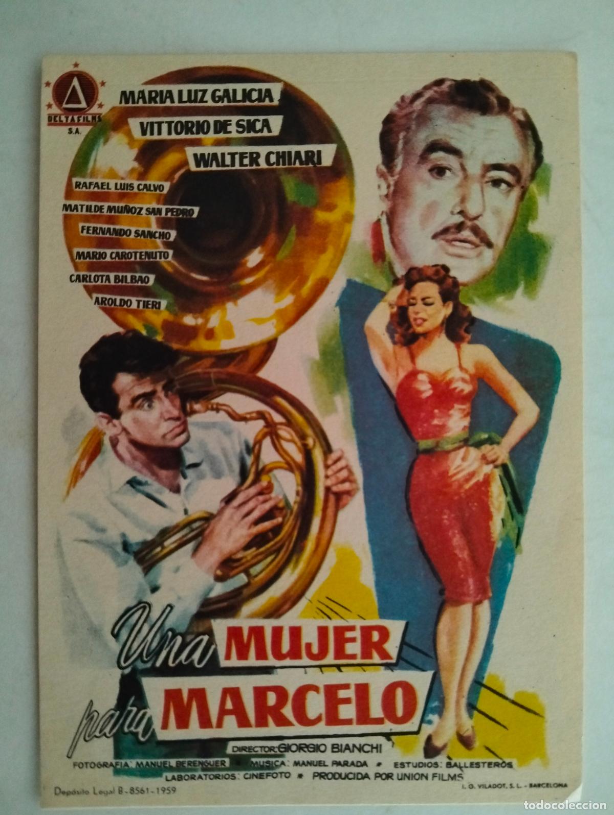 Cine: FOLLETO DE CINE, UNA MUJER PARA MARCELO